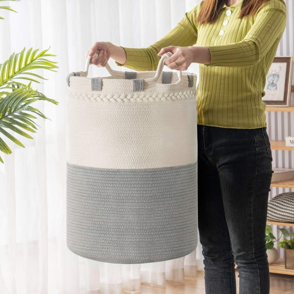 Large Woven Rope Laundry Basket