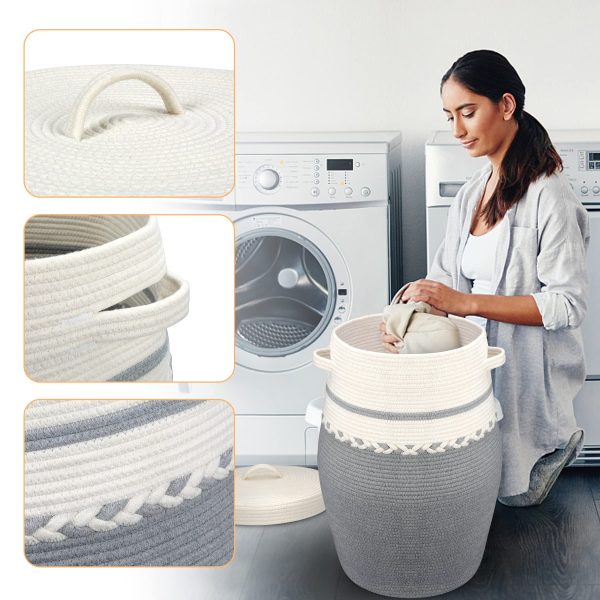 Large Woven Rope Storage Laundry Basket