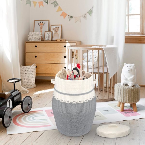 Large Woven Rope Storage Laundry Basket