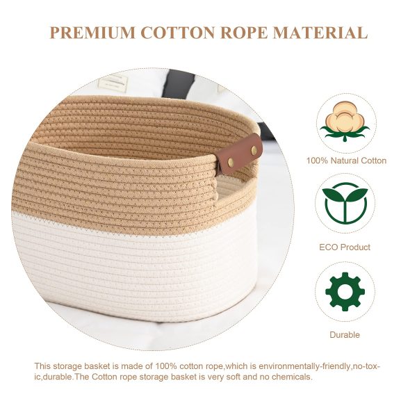 2 Pack Collapsible Cotton Rope Storage Laundry Baskets