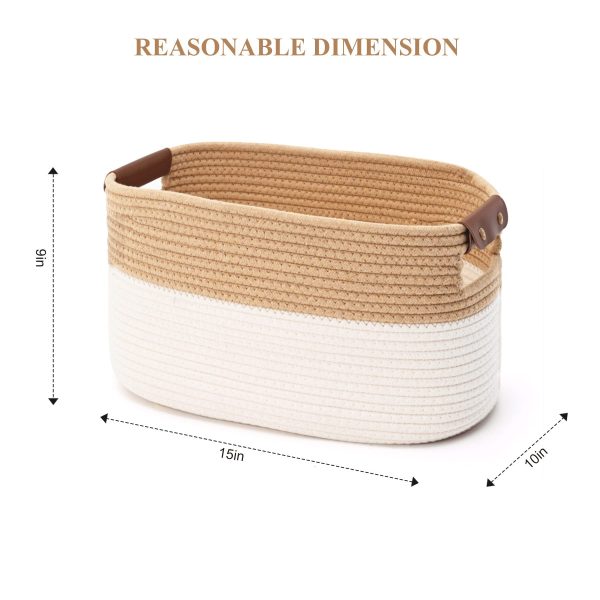 2 Pack Collapsible Cotton Rope Storage Laundry Baskets