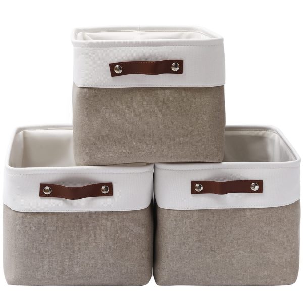 3 Pack Large Foldable Fabric Storage Haundry Baskets