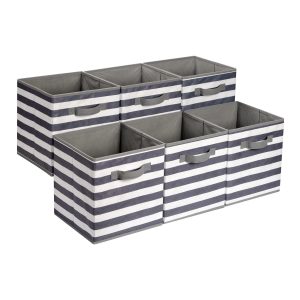 6 Pack Basics Collapsible Fabric Storage Cube Laundry Baskets