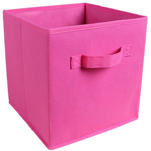 6 Pack Foldable Cube Decorative Fabric Storage Laundry Baskets