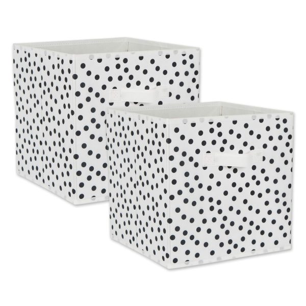 2 Piece Collapsible Polka Dot Storage Laundry Baskets