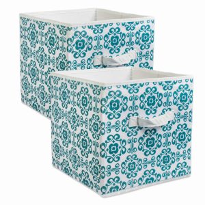 2Pcs Large Non Woven Polyester Storage Laundry Baskets