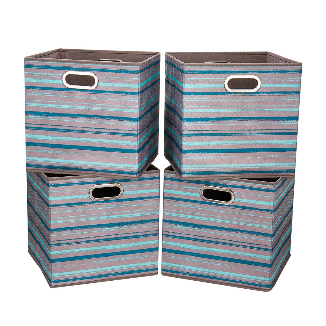 4 Pack Thick Fabric Drawers Foldable Cubes Laundry Basket