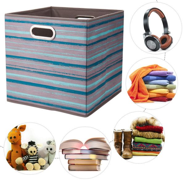 4 Pack Thick Fabric Drawers Foldable Cubes Laundry Basket