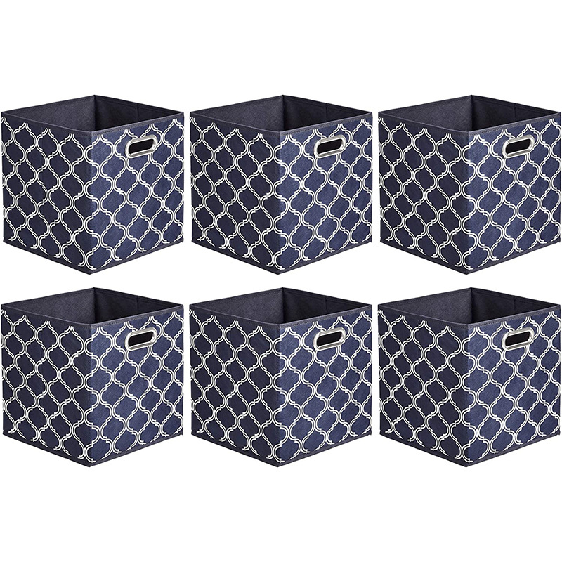 6 Pack Trellis Basics Collapsible Fabric Storage Cubes Laundry Basket