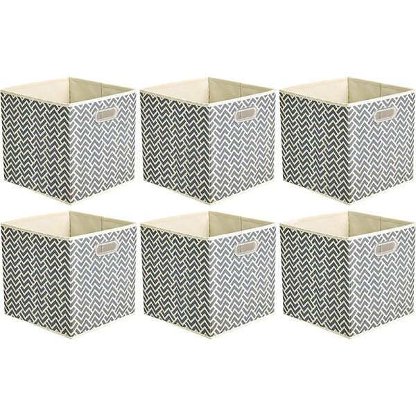 6 Pack Trellis Basics Collapsible Fabric Storage Cubes Laundry Basket