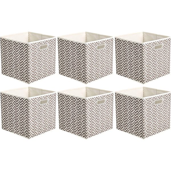 6 Pack Trellis Basics Collapsible Fabric Storage Cubes Laundry Basket