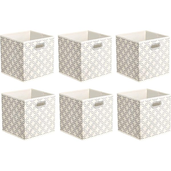 6 Pack Trellis Basics Collapsible Fabric Storage Cubes Laundry Basket