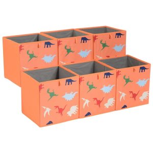 6 Pack Collapsible Fabric Storage Cube Laundry Basket