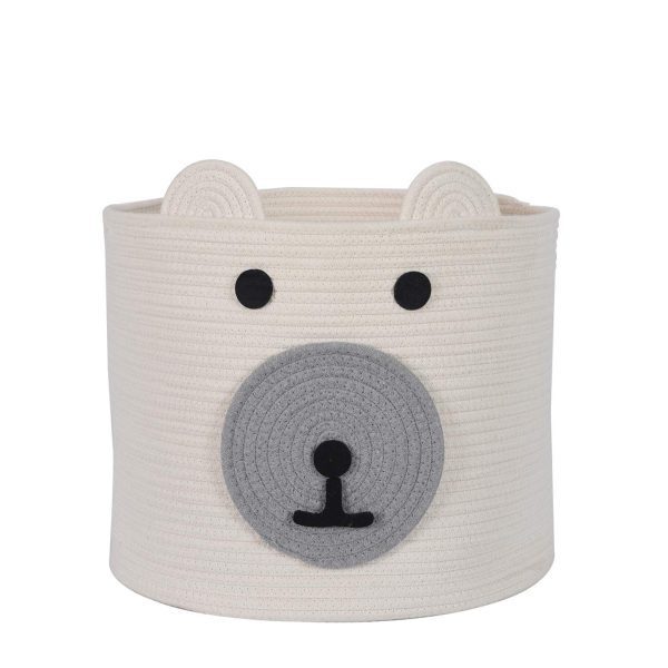 Cute Bear Design Cotton Rope Storage Laundry Basket
