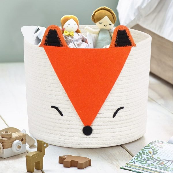 Small Cute Orange Fox Storage Laundry Basket