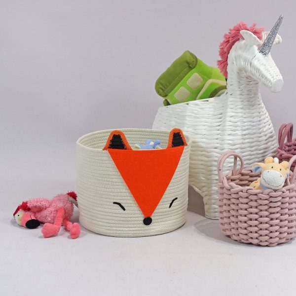 Small Cute Orange Fox Storage Laundry Basket