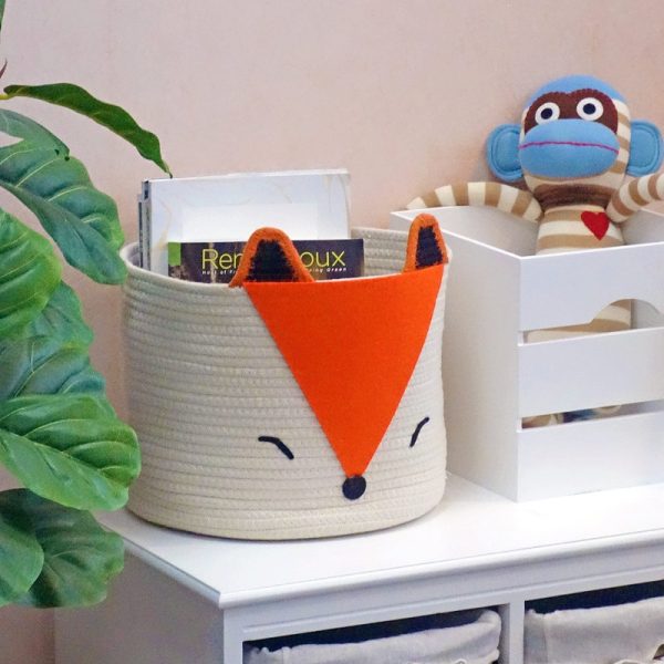 Small Cute Orange Fox Storage Laundry Basket