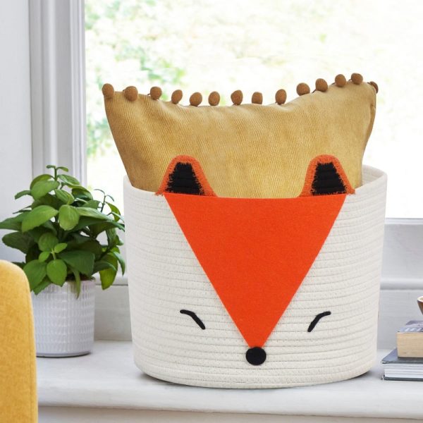 Small Cute Orange Fox Storage Laundry Basket