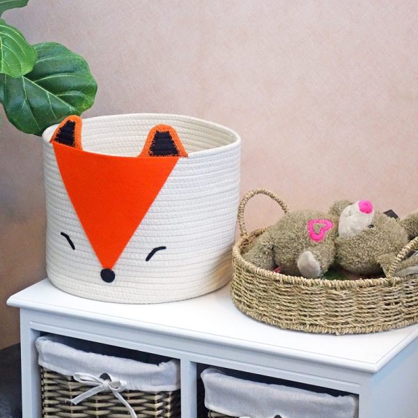 Small Cute Orange Fox Storage Laundry Basket