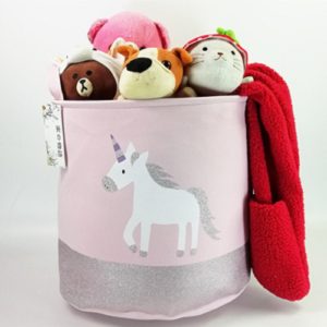 Collapsible Convenient Pink Unicorn Laundry Basket