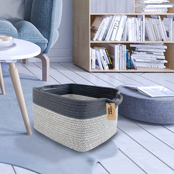 Medium Rectangle Soft Cotton Rope Laundry Basket