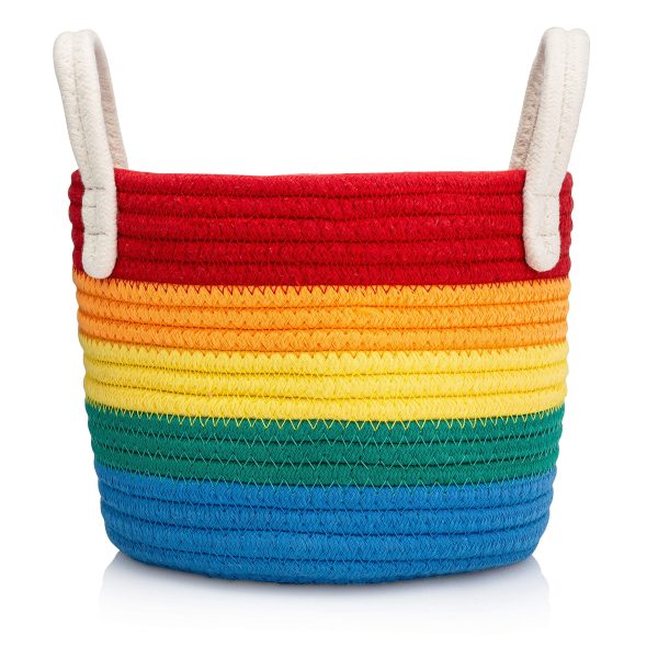 3 Pack Rainbow Cotton Woven Storage Baskets