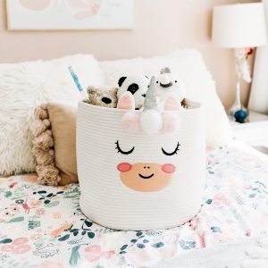 Cotton Rope Unicorn Decor Laundry Basket