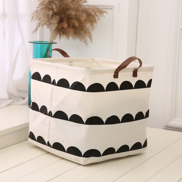 Large Durable Collapsible Square Dot Semicircle Laundry Basket